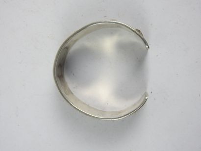 TWO silver BRACELETS, one with set orange-brown...