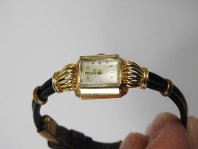 OMEGA: Ladies' watch with rectangular case...