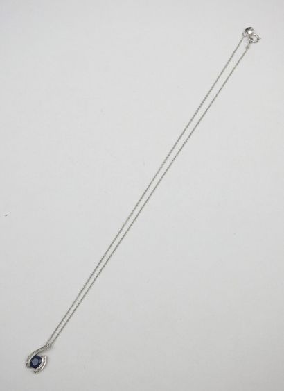 750 thousandths white gold CHAIN and sapphire...