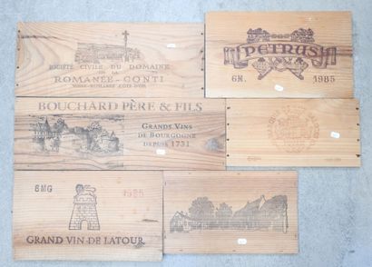 6 WINE CASE PANELS including Grand vin de...