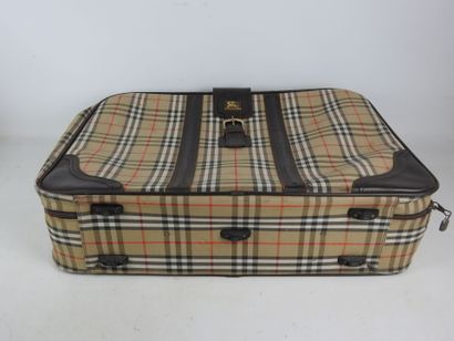 BURBERRY. Canvas travel suitcase. 49 x 68...