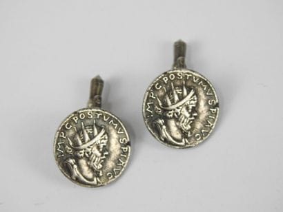 Two PAIRS OF FANTASY HANDLEBUTTONS, one decorated...