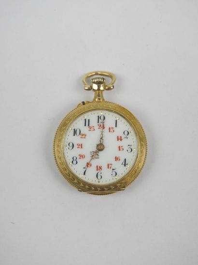 NECK WATCH in yellow gold 750/1000e. Double...