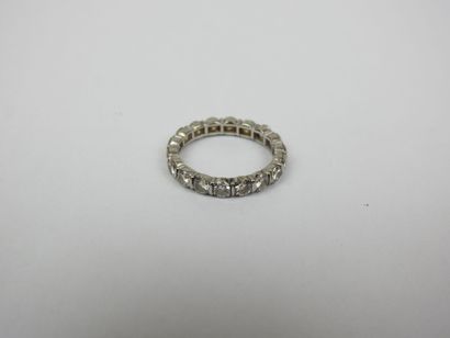 American wedding band in white gold set with...