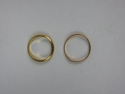 TWO ALLIANCES in 750/1000th yellow gold....