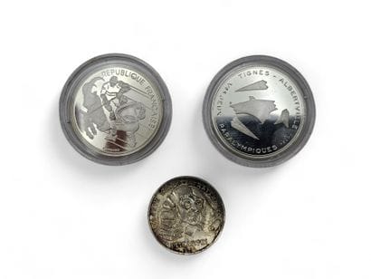 PARIS MINT.
Lot of 3 silver 100 Franc coins...
