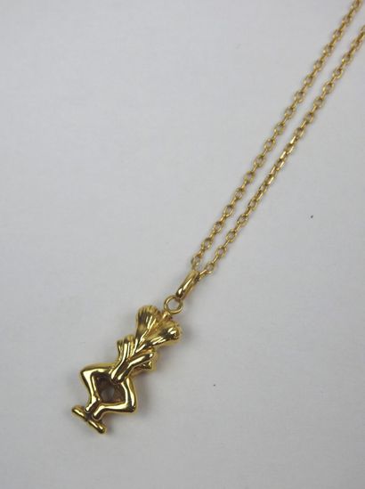 Gemini' chain and pendant in yellow gold...