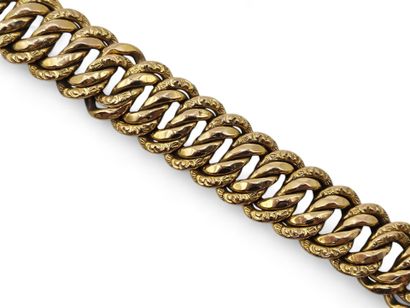 Double American link bracelet in yellow gold...