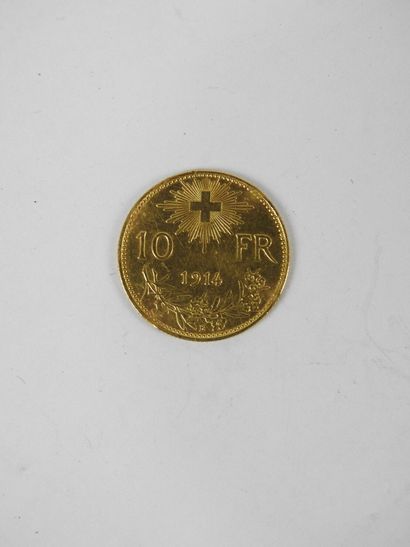 SWITZERLAND. 10 francs gold 1914. 3.22g