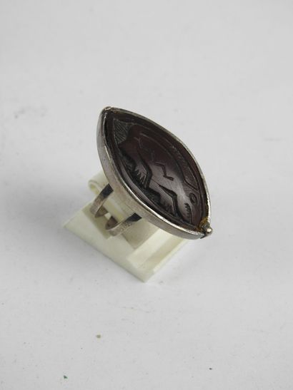 Silver and natural wood jewelry set with...