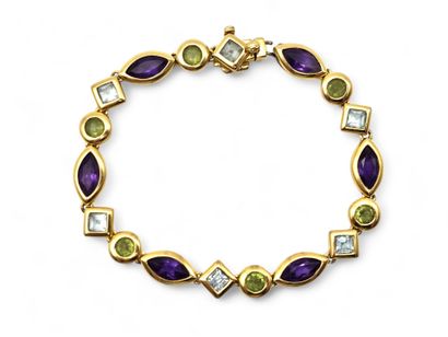 Line bracelet with geometric motifs in 750...