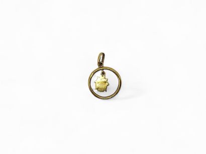 Circular pendant in 750 thousandths yellow...