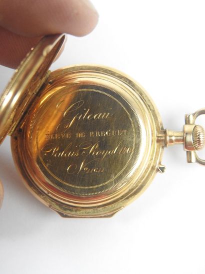 NECK WATCH in yellow gold 750/1000th, double...