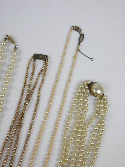 Four NECKLACES of fancy pearls.