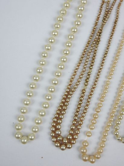 Four NECKLACES of fancy pearls.