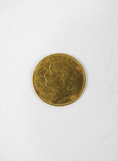 SWITZERLAND. 10 francs gold 1914. 3.22g
