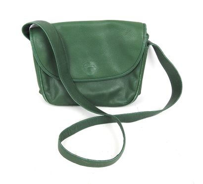 LONGCHAMP. Small green leather shoulder bag....