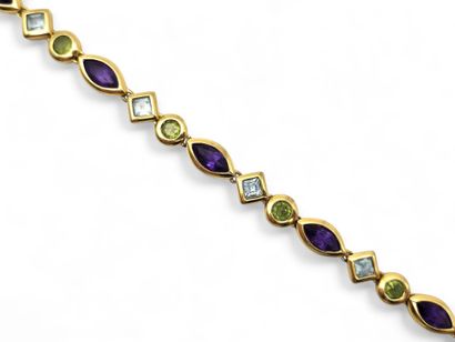 Line bracelet with geometric motifs in 750...
