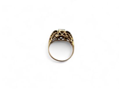 Geometric ring in yellow and white gold 750...