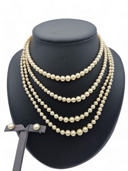 Lot of 2 silver and imitation pearl half-sets...