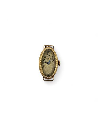 Oval ladies' wristwatch case in 750 thousandths...