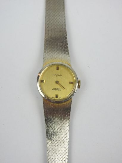 SWISS LADY'S WATCH in steel and white and...