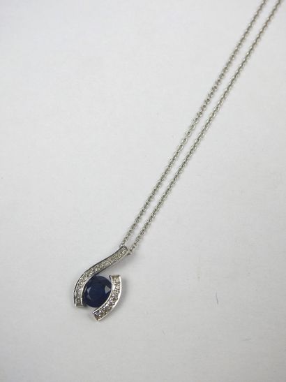 750 thousandths white gold CHAIN and sapphire...