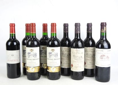 9 bottles including 4 Château Arnaud 2013,...