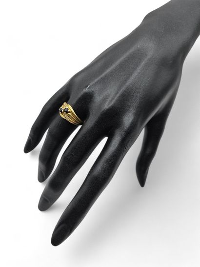 Godronnée bandeau ring in 750/1000th yellow...