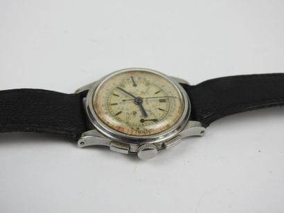 JAEGER: Steel chronometer watch, circa 1950,...