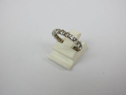 American wedding band in white gold set with...