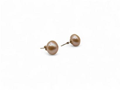Pair of 585 thousandths yellow gold stud...