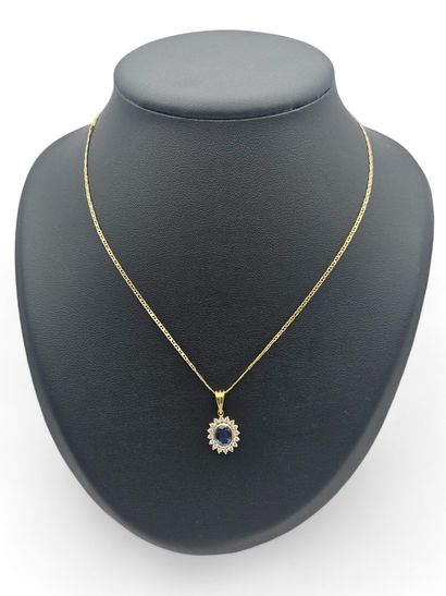 Daisy pendant necklace in yellow gold 750...
