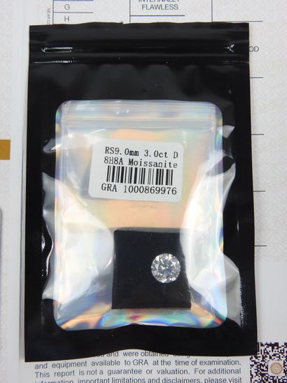 MOISSANITE 3.00 cts GRA certificate 1000...