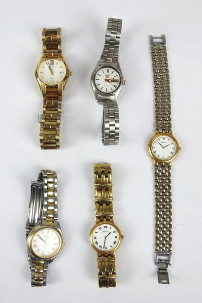 SEIKO. Five ladies' wristwatches in steel...