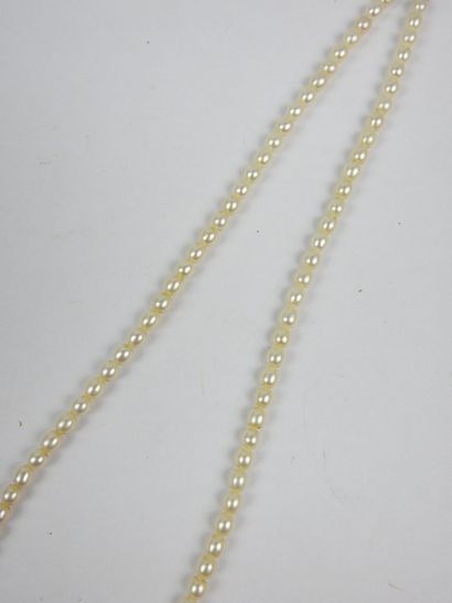 COLLAR of pearls with clasp in yellow gold...
