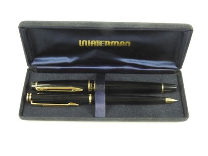 WATTERMAN. Stylo plume et porte-mine noir...