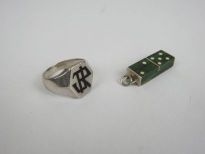 1950s: lot including a signet ring with black...