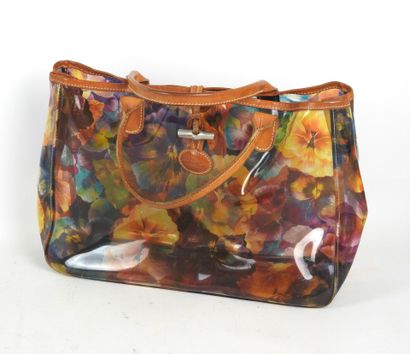 LONGCHAMP. Handbag in transparent vinyl with...