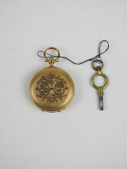 Collar watch in 18K yellow gold, gross weight...