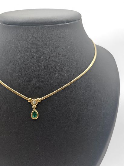Gourmet-set necklace in yellow gold 750 thousandths,...