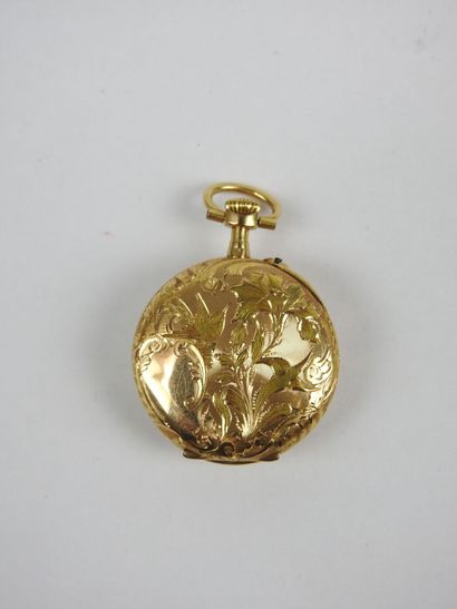 Yellow gold 750/1000th collar WATCH. Double...