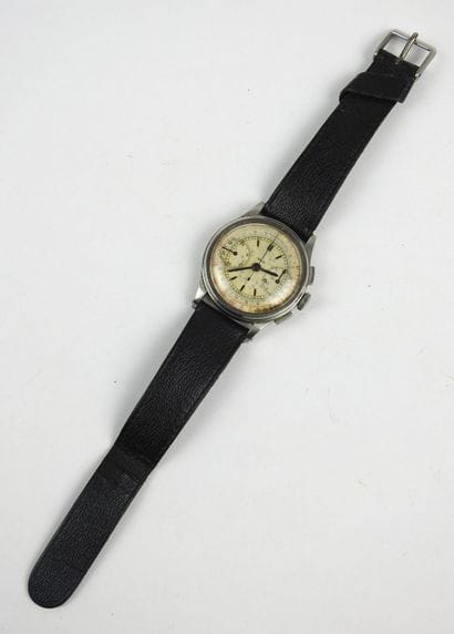 JAEGER: Steel chronometer watch, circa 1950,...