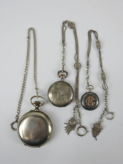 silver COLLAR WATCH. Two important metal...