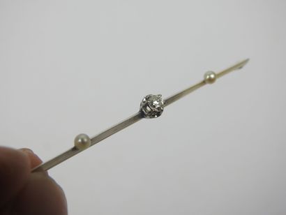 BARrette brooch in yellow gold 750/1000 set...