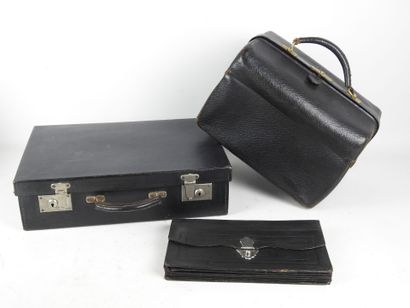 Maison KELLER - Paris. Small black leather...
