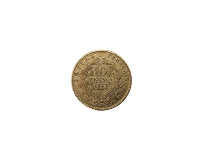 10 franc gold coin, Napoleon III, head laurel,...