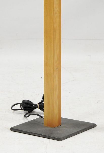 Quadrangular floor lamp in natural wood,...