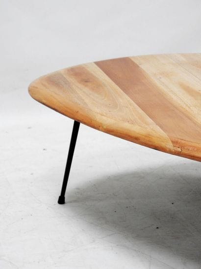 Mediator table with natural wood top, black...