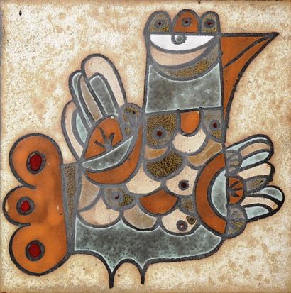 Work from the 70's
Earthenware tile with...